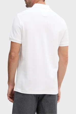 Tommy Hilfiger Logolu % 100 Pamuk Düğmeli Polo Yaka T Shirt Erkek POLO YAKA T SHİRT MW0MW43046 YBR BEYAZ