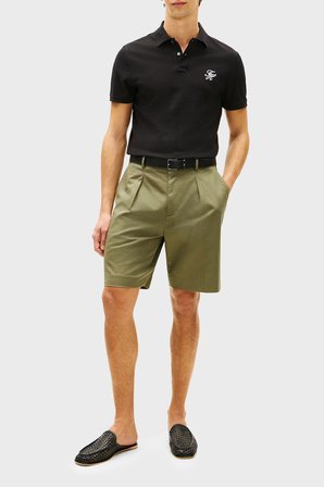 Tommy Hilfiger Logolu % 100 Pamuk Düğmeli Polo Yaka T Shirt Erkek POLO YAKA T SHİRT MW0MW43046 BDS SİYAH