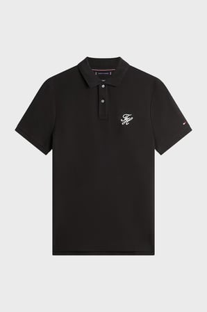 Tommy Hilfiger Logolu % 100 Pamuk Düğmeli Polo Yaka T Shirt Erkek POLO YAKA T SHİRT MW0MW43046 BDS SİYAH