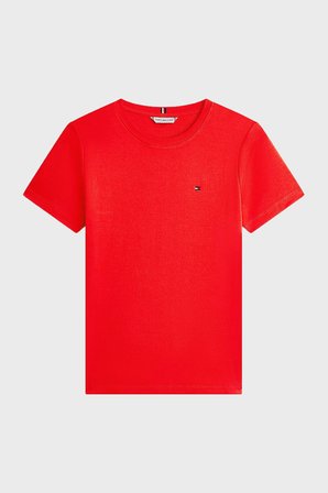 Tommy Hilfiger Pamuklu Logolu Slim Fit Bisiklet Yaka  T Shirt Bayan T SHİRT WW0WW40587 SNE KIRMIZI