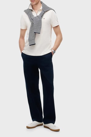Tommy Hilfiger Pamuklu Regular Fit Yarım Fermuarlı Polo Yaka T Shirt Erkek POLO YAKA T SHİRT MW0MW42762 Z00 AÇIK BEJ