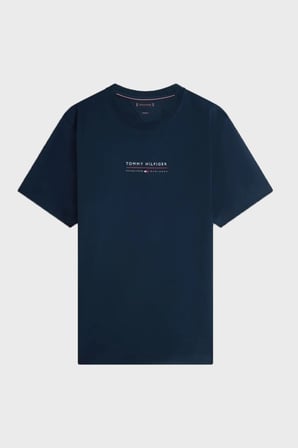 Tommy Hilfiger % 100 Pamuk Regular Fit Bisiklet Yaka T Shirt Erkek T SHİRT MW0MW42363 DW5 LACİVERT
