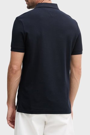 Tommy Hilfiger Logolu % 100 Pamuk Düğmeli Polo Yaka T Shirt Erkek POLO YAKA T SHİRT MW0MW43046 DW5 LACİVERT
