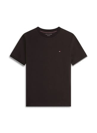 Tommy Hilfiger Siyah Erkek Logo Baskılı T-Shirt MW0MW38626BDS_PERFORMANCE TIPPED TE