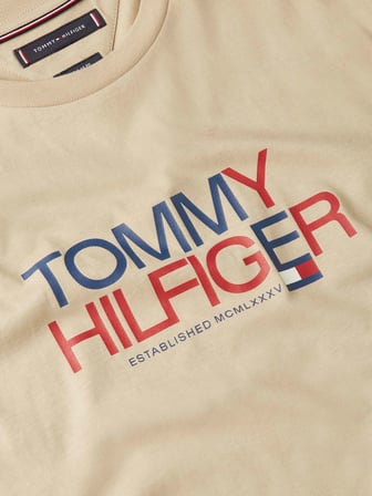 TOMMY HILFIGER Erkek Marka Logolu Günlük Kullanıma Uygun Khaki T-Shirt MW0MW42369 RBT