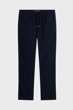 Tommy Hilfiger Pamuklu Bağlamalı Normal Bel Düz Paça Pantolon Erkek PANTOLON MW0MW42340 DW5 LACİVERT