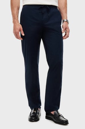 Tommy Hilfiger Pamuklu Bağlamalı Normal Bel Düz Paça Pantolon Erkek PANTOLON MW0MW42340 DW5 LACİVERT