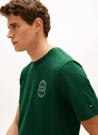 Tommy Hilfiger Yeşil Erkek Logo Baskılı T-Shirt MW0MW42364MBN_BRAND LOVE ROUNDEL TE