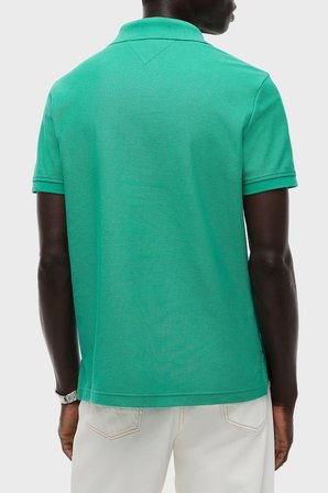 Tommy Hilfiger Logolu % 100 Pamuk Düğmeli Polo Yaka T Shirt Erkek POLO YAKA T SHİRT MW0MW43046 L3W YEŞİL