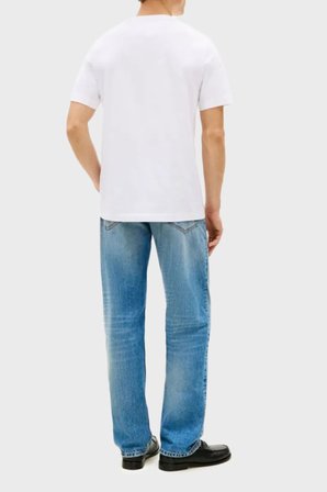 Tommy Hilfiger % 100 Pamuk Regular Fit Bisiklet Yaka T Shirt Erkek T SHİRT MW0MW42363 YBR BEYAZ