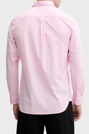 Tommy Hilfiger Pamuklu Düğmeli Yaka Uzun Kollu Gömlek Erkek GÖMLEK MW0MW42287 TOR PEMBE