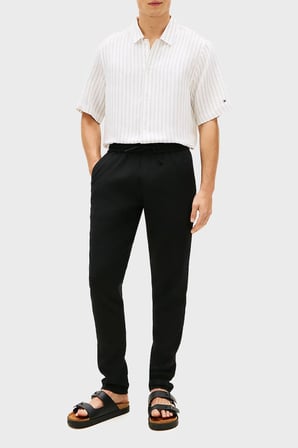 Tommy Hilfiger Keten Tapered Fit Daralan Paça Chino Pantolon Erkek PANTOLON MW0MW42336 BDS SİYAH