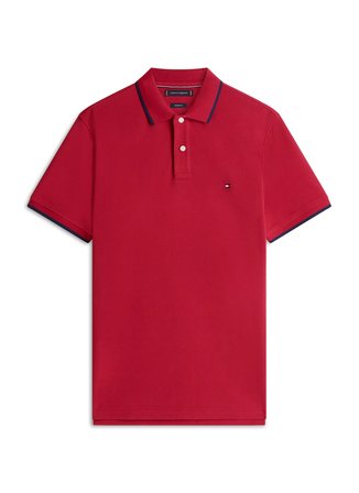 Tommy Hilfiger Kırmızı Erkek Logo Baskılı Polo T-Shirt MW0MW42748XIT_PIQUE UNDERCOLLAR REG