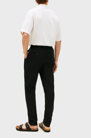 Tommy Hilfiger Keten Tapered Fit Daralan Paça Chino Pantolon Erkek PANTOLON MW0MW42336 BDS SİYAH