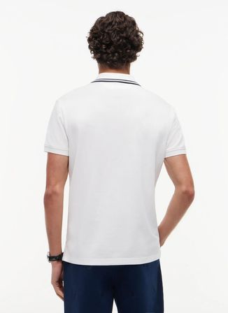 Tommy Hilfiger Beyaz Erkek Nakışlı Polo T-Shirt MW0MW43061YBR_PIQUE BADGE REG POLO