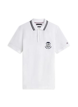 Tommy Hilfiger Beyaz Erkek Nakışlı Polo T-Shirt MW0MW43061YBR_PIQUE BADGE REG POLO