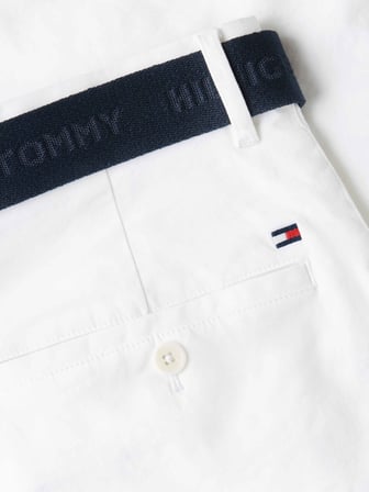 TOMMY HILFIGER Erkek Marka Logolu Günlük Kullanıma Uygun Beyaz Şort MW0MW42349 YCF