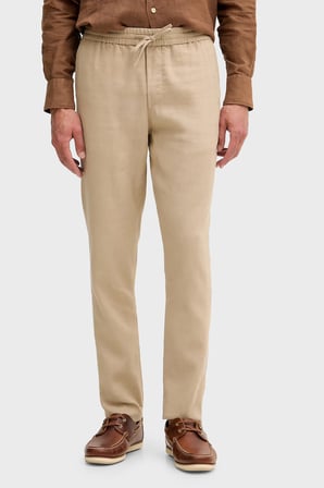 Tommy Hilfiger Keten Tapered Fit Daralan Paça Chino Pantolon Erkek PANTOLON MW0MW42336 AEG BEJ