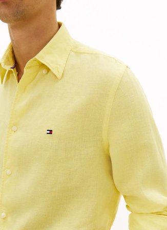 Tommy Hilfiger Sarı Erkek Gömlek MW0MW41530ZF0_PIGMENT DYED LI SOLID