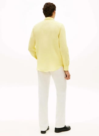 Tommy Hilfiger Sarı Erkek Gömlek MW0MW41530ZF0_PIGMENT DYED LI SOLID