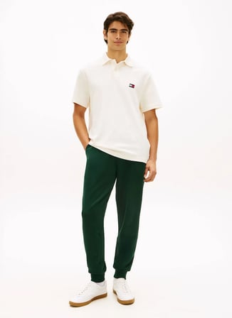 Tommy Hilfiger Yeşil Erkek Logo Baskılı Eşofman Altı MW0MW37236MBN_ESSENTIAL TERRY SWEAT