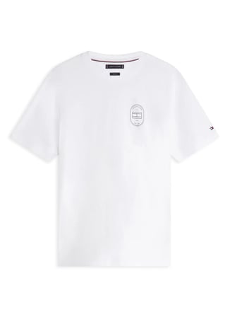 Tommy Hilfiger Beyaz Erkek Logo Baskılı T-Shirt MW0MW42364YBR_BRAND LOVE ROUNDEL TE