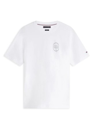Tommy Hilfiger Beyaz Erkek Logo Baskılı T-Shirt MW0MW42364YBR_BRAND LOVE ROUNDEL TE