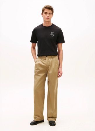 Tommy Hilfiger Siyah Erkek Logo Baskılı T-Shirt MW0MW42364BDS_BRAND LOVE ROUNDEL TE