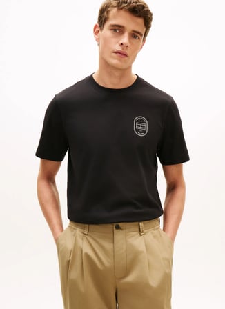 Tommy Hilfiger Siyah Erkek Logo Baskılı T-Shirt MW0MW42364BDS_BRAND LOVE ROUNDEL TE