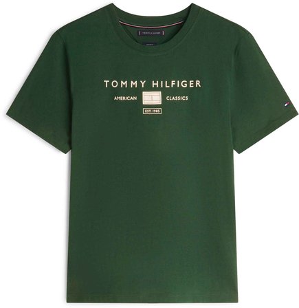 TOMMY HILFIGER Erkek Marka Logolu Günlük Kullanıma Uygun Yeşil T-Shirt MW0MW42365 MBN