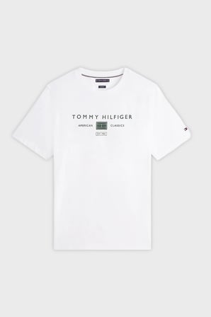Tommy Hilfiger Logolu % 100 Pamuk Regular Fit Bisiklet Yaka T Shirt Erkek T SHİRT MW0MW42365 YBR BEYAZ
