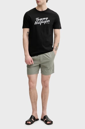 Tommy Hilfiger Pamuklu Regular Fit Bisiklet Yaka T Shirt Erkek T SHİRT MW0MW42385 BDS SİYAH