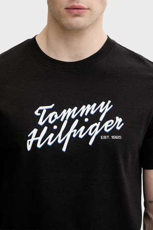 Tommy Hilfiger Pamuklu Regular Fit Bisiklet Yaka T Shirt Erkek T SHİRT MW0MW42385 BDS SİYAH