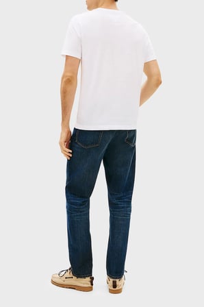 Tommy Hilfiger Logolu % 100 Pamuk Regular Fit Bisiklet Yaka T Shirt Erkek T SHİRT MW0MW42365 YBR BEYAZ