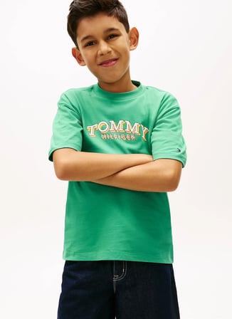 Tommy Hilfiger Yeşil Erkek Çocuk Baskılı T-Shirt KB0KB10267L5Y