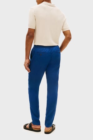 Tommy Hilfiger Keten Tapered Fit Daralan Paça Chino Pantolon Erkek PANTOLON MW0MW42336 C3I MAVİ