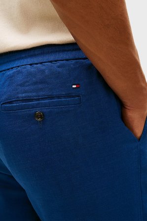 Tommy Hilfiger Keten Tapered Fit Daralan Paça Chino Pantolon Erkek PANTOLON MW0MW42336 C3I MAVİ
