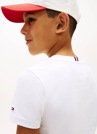 Tommy Hilfiger Beyaz Erkek Çocuk Baskılı T-Shirt KB0KB10275YBR