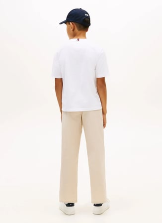 Tommy Hilfiger Beyaz Erkek Çocuk Baskılı T-Shirt KB0KB102670K4