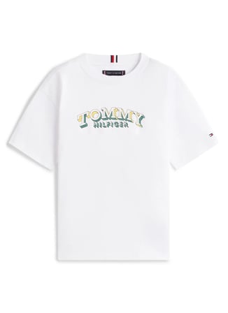 Tommy Hilfiger Beyaz Erkek Çocuk Baskılı T-Shirt KB0KB102670K4