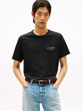 BRAND LOVE SMALL HILFIGER TEE Erkek Siyah T-Shirt - MW0MW41456