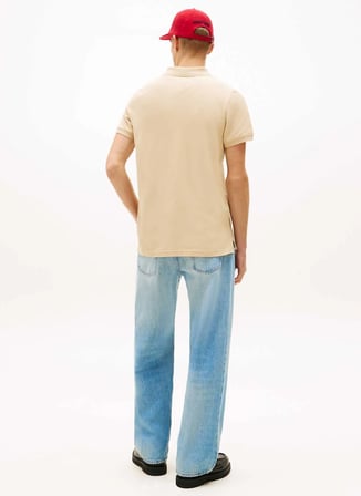 Tommy Jeans Bej Erkek Polo T-Shirt DM0DM20676AB9 Bej Polo T-Shirt