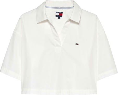 TOMMY HILFIGER Kadın Marka Logolu Günlük Kullanıma Uygun Beyaz1 Gömlek DW0DW22596 YBL