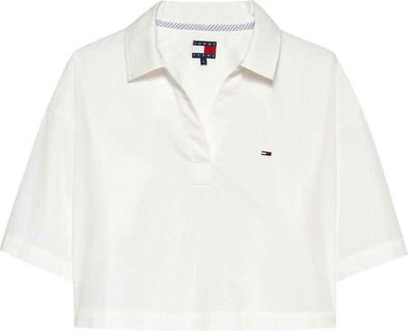 TOMMY HILFIGER Kadın Marka Logolu Günlük Kullanıma Uygun Beyaz1 Gömlek DW0DW22596 YBL