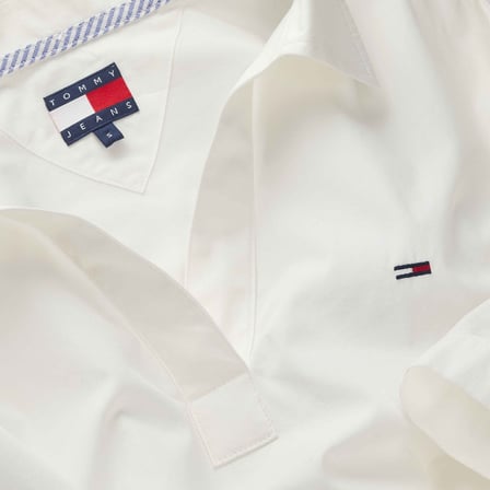 TOMMY HILFIGER Kadın Marka Logolu Günlük Kullanıma Uygun Beyaz1 Gömlek DW0DW22596 YBL