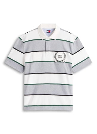 Tommy Jeans Gri Erkek Standart Çizgili Polo T-Shirt DM0DM22702Q13 Gri Polo T-Shirt