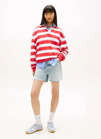 Tommy Jeans Mavi Kadın Denim Şort MOM SHORT BJ8115