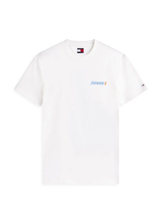 Tommy Jeans Ekru Erkek Regular Fit Baskılı T-Shirt DM0DM22547YBL Ekru T-Shirt