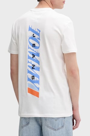 Tommy Jeans Pamuklu Sırt Baskılı Regular Fit Bisiklet Yaka T Shirt Erkek T SHİRT DM0DM22547 YBL BEYAZ