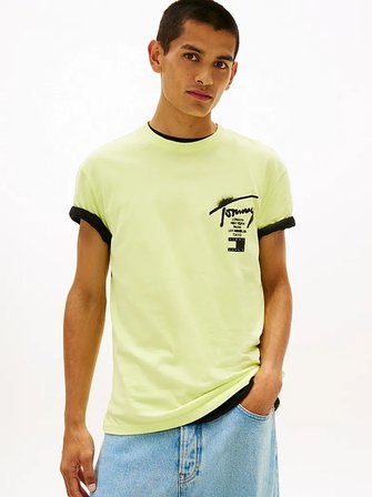 TJM REG CITY SIGN SS TEE EXT Erkek Yeşil T-Shirt - DM0DM22553